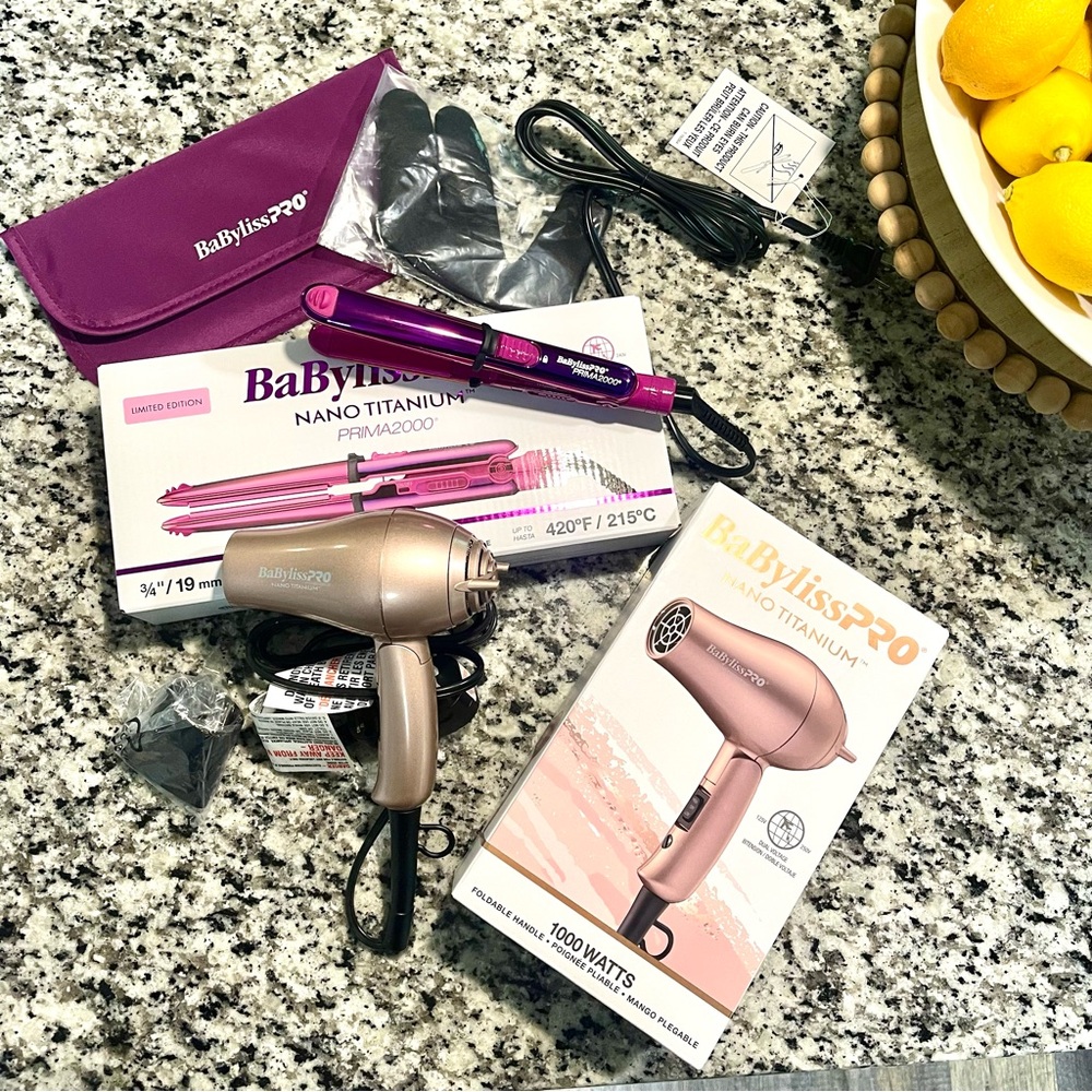 ❌BaBylissPRO Nano Titanium Hair Dryer and Straightener Set Mini LIMITED Edition❌ - Picture 10 of 11